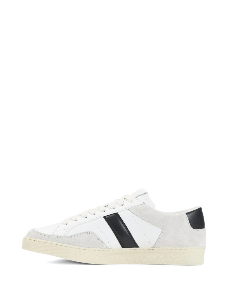 Sneakers Tom Ford albi din piele si bumbac - Img 3