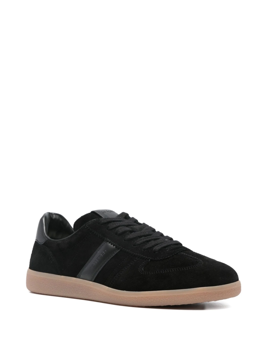 Sneakers Tom Ford negri din piele intoarsa si piele - Img 2