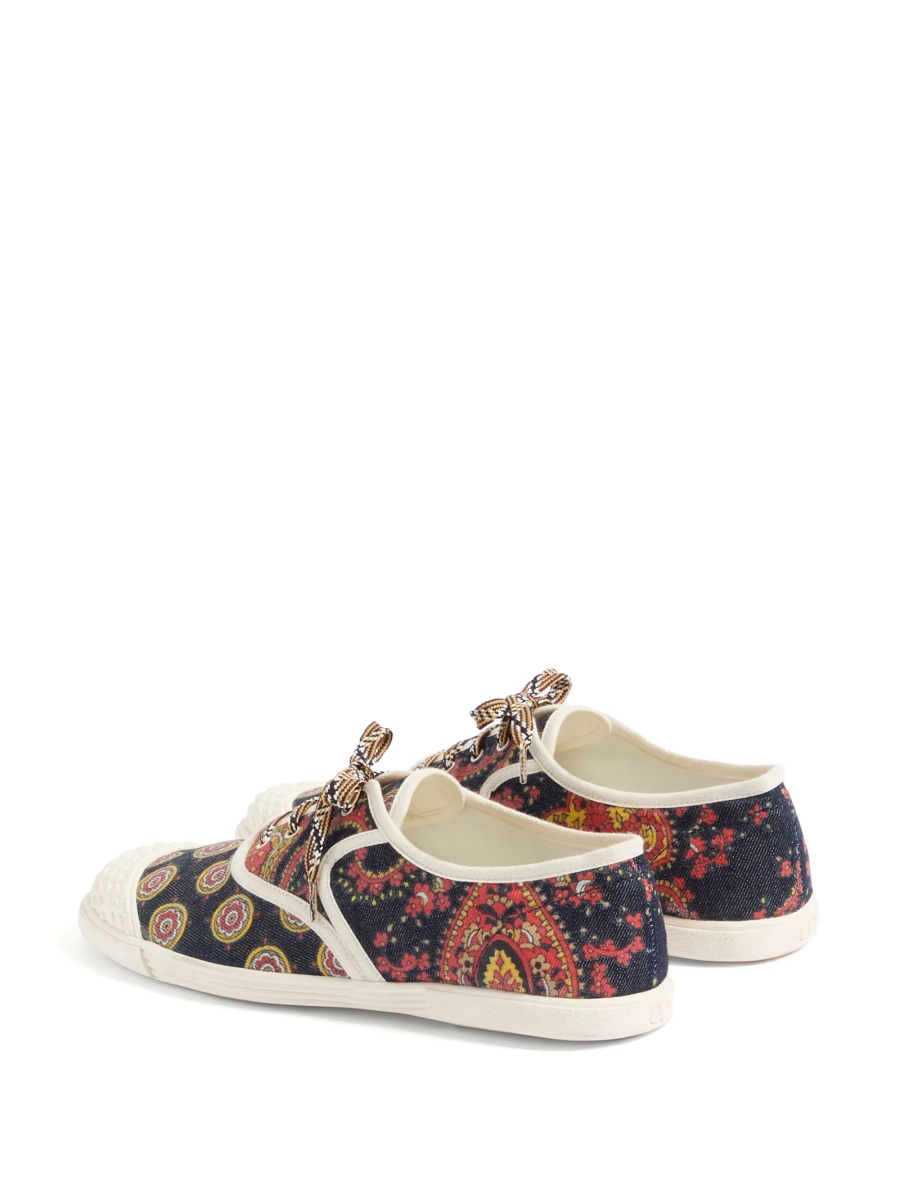 Sneakers Valentino Garavani albastri din bumbac si polyester - Img 3