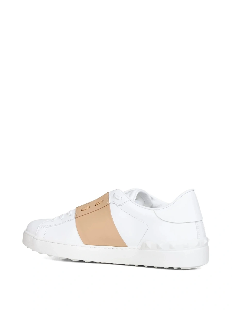 Sneakers Valentino Garavani albi din piele 'Open' - Img 6