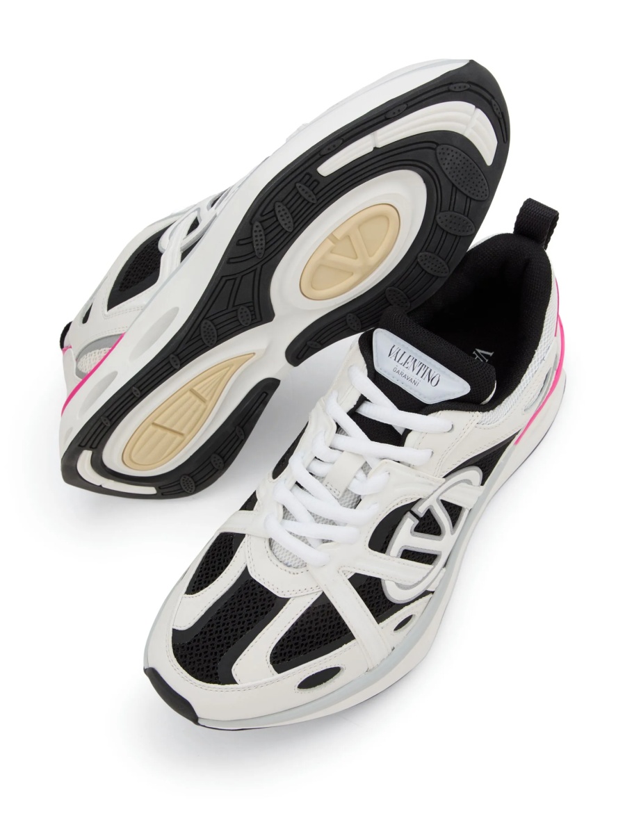 Sneakers Valentino Garavani albi din polyester si vascoza - Img 5