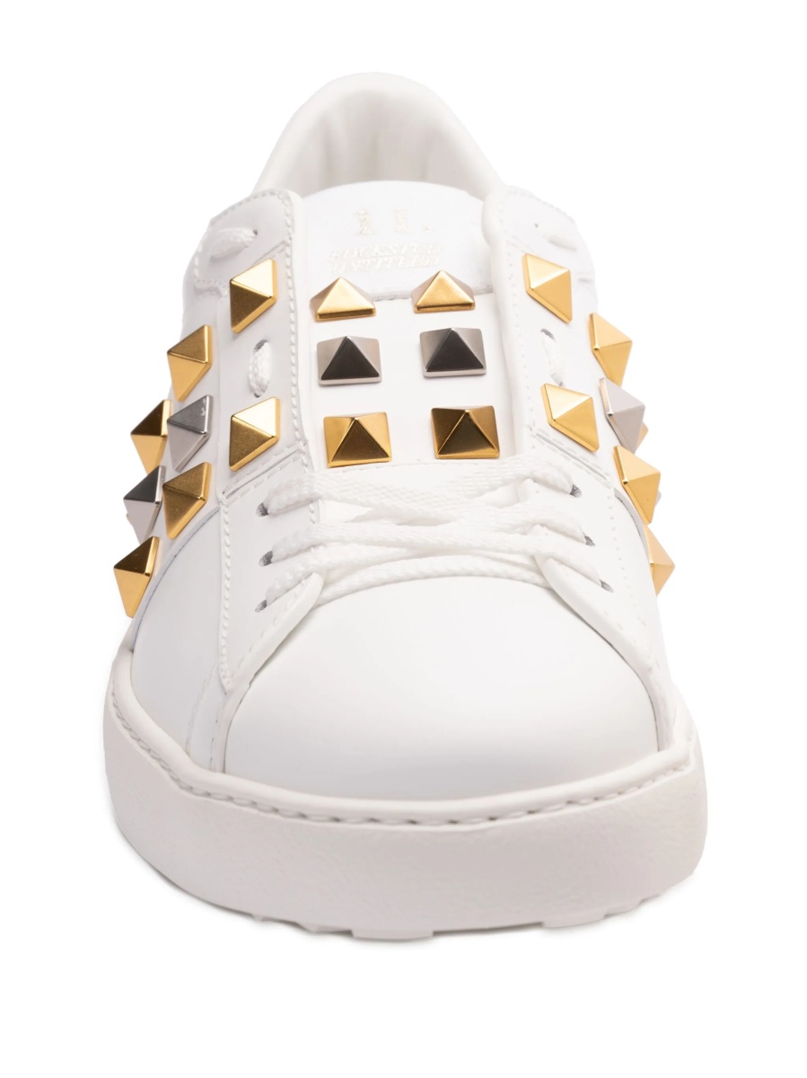 Sneakers Valentino Garavani Rockstud albi din piele - Img 5