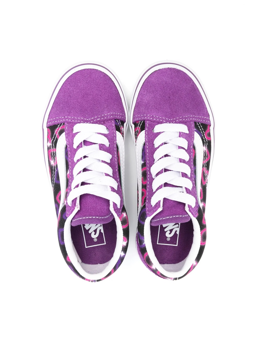 Sneakers Vans violet din piele si material textil - Img 3