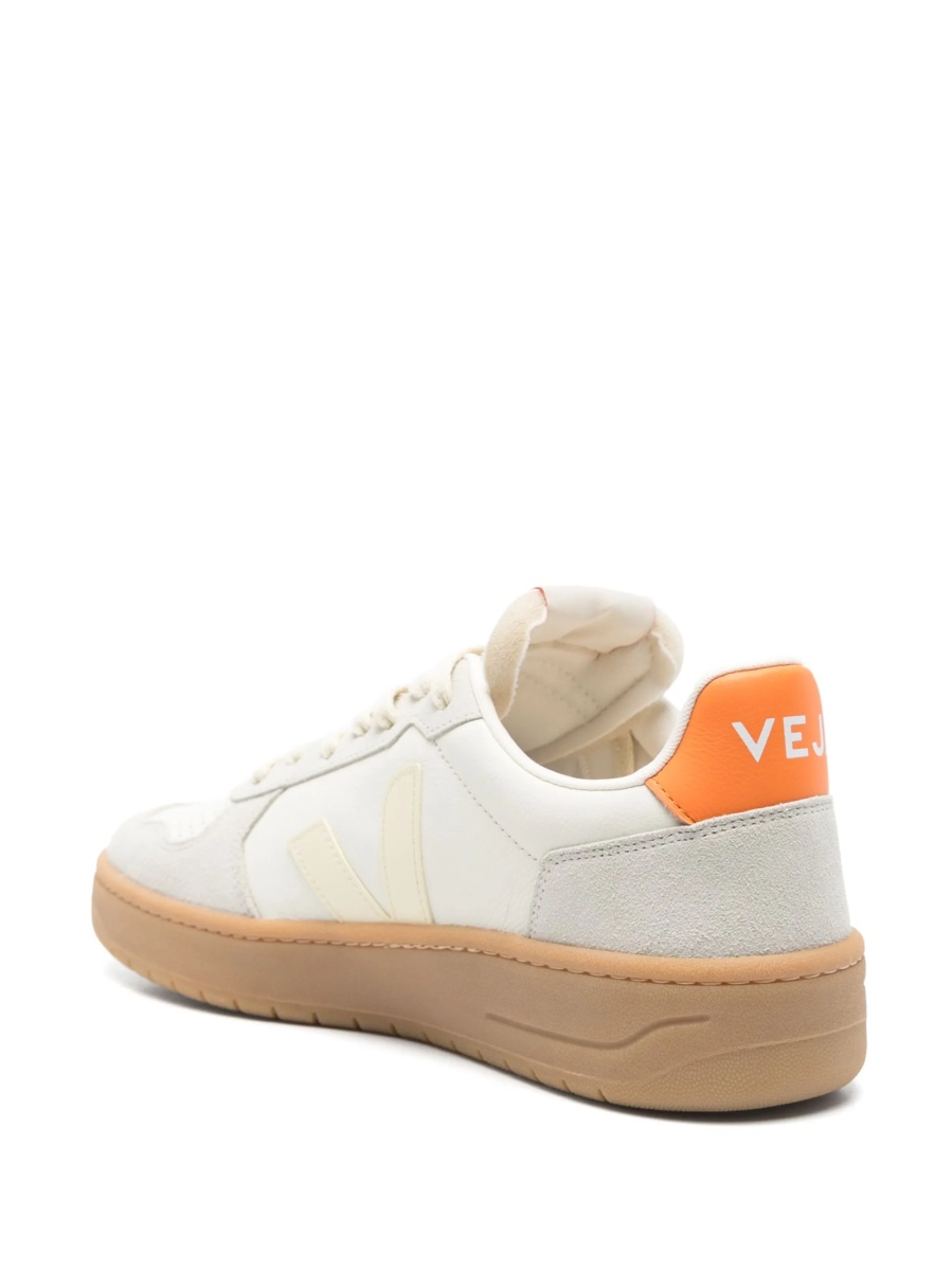 Sneakers VEJA albi din material textil si piele - Img 3