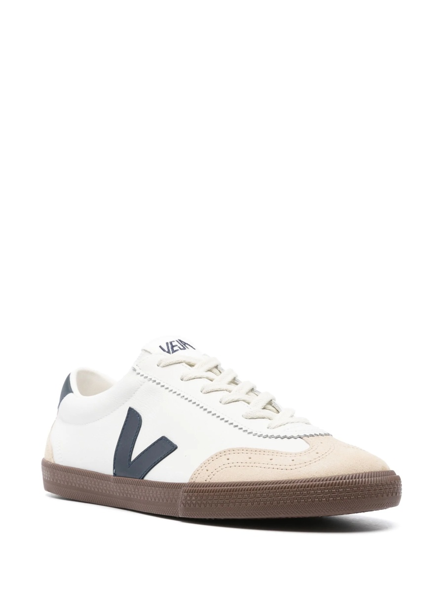 Sneakers VEJA albi din piele intoarsa si piele - Img 2