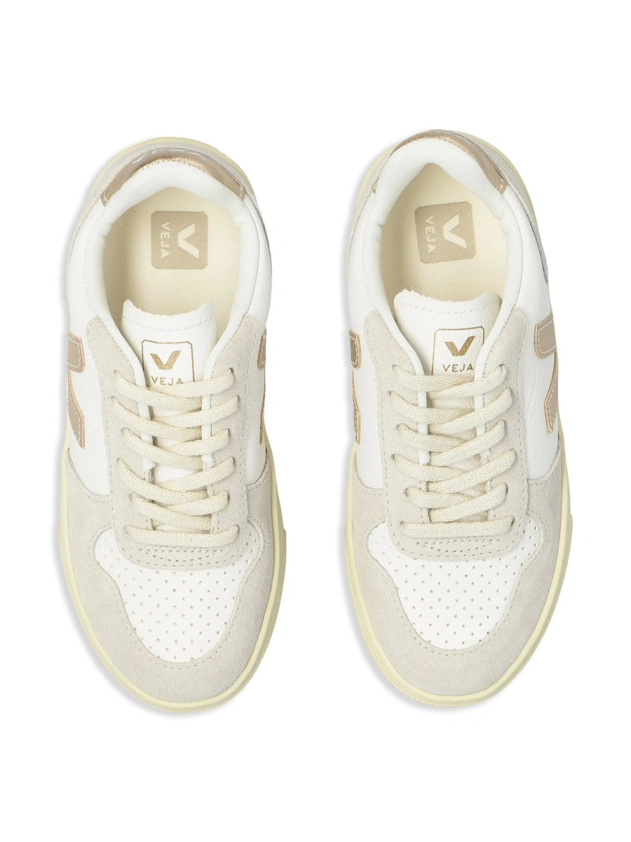 Sneakers VEJA albi din piele si piele intoarsa - Img 4