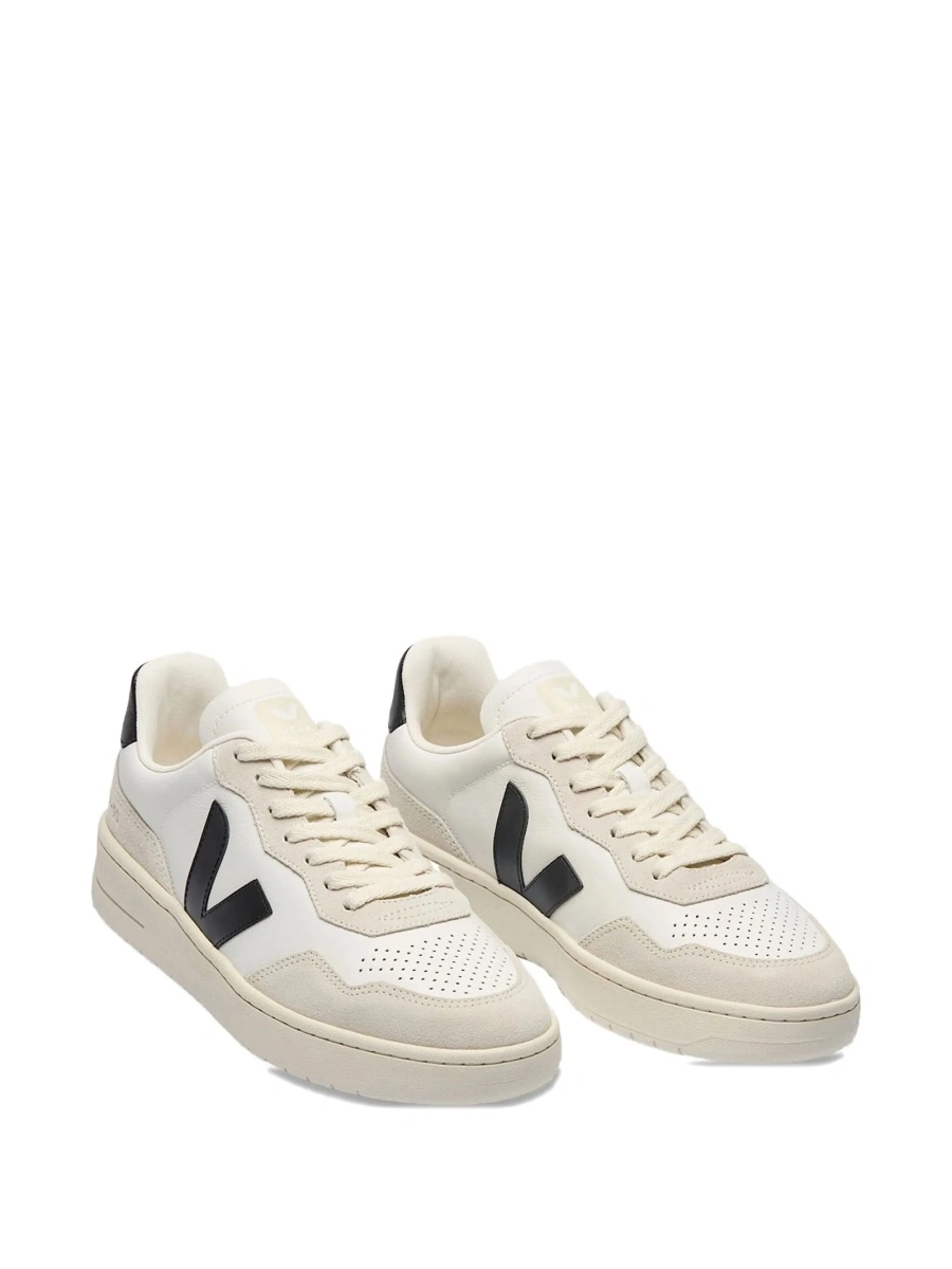 Sneakers VEJA albi din piele si piele intoarsa - Img 2