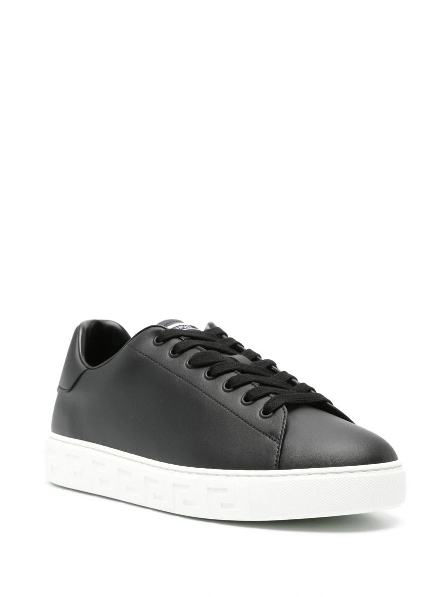 Sneakers Versace Greca negri din poliuretan - Img 2