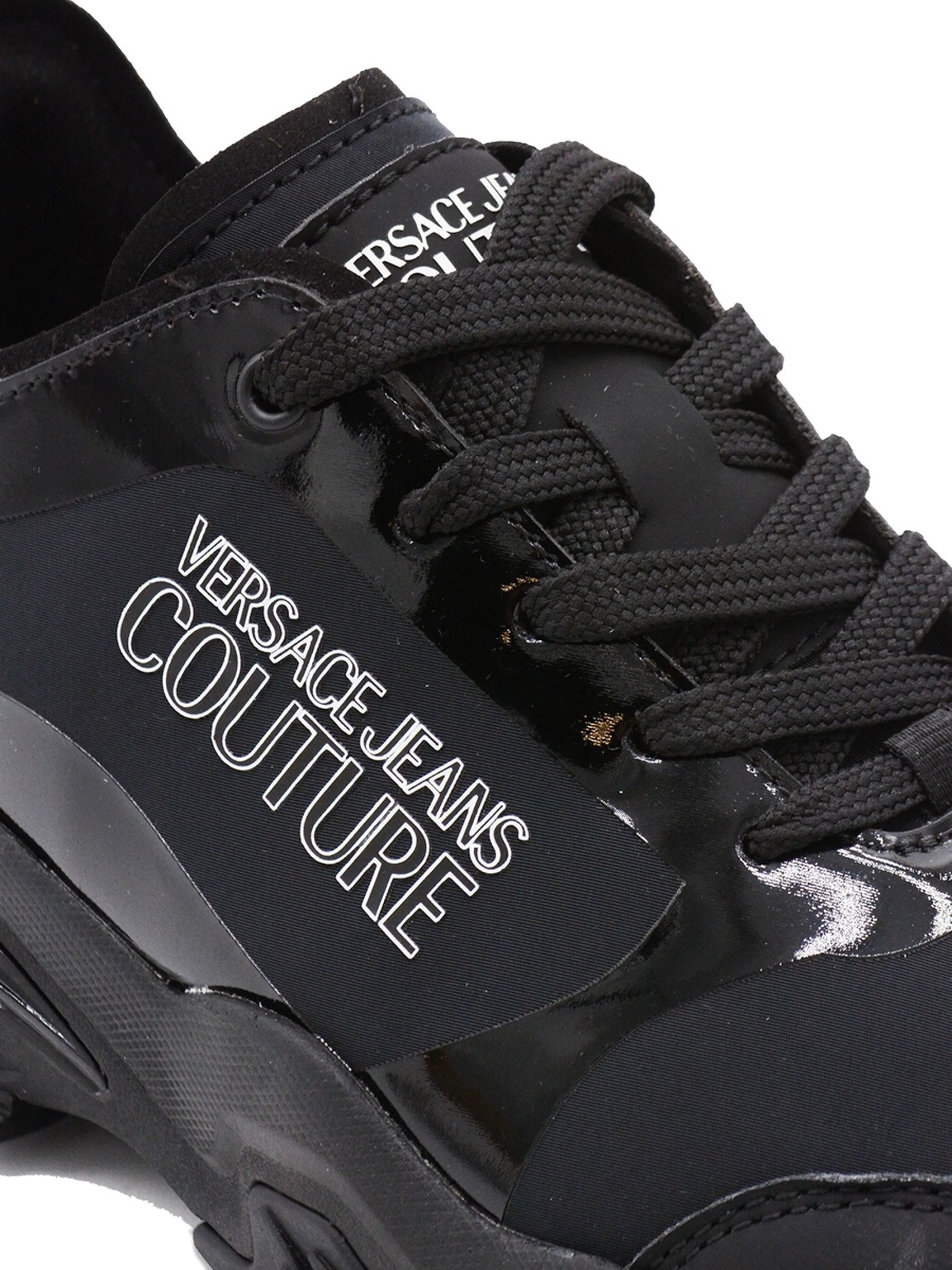 Sneakers Versace Jeans Couture negri din material textil si poliuretan - Img 4