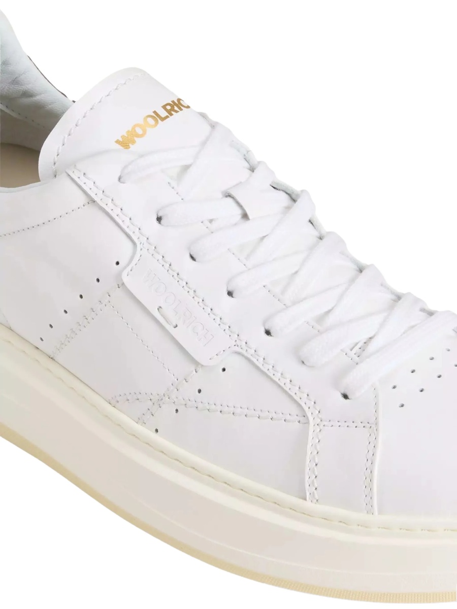 Sneakers Woolrich albi din piele - Img 4
