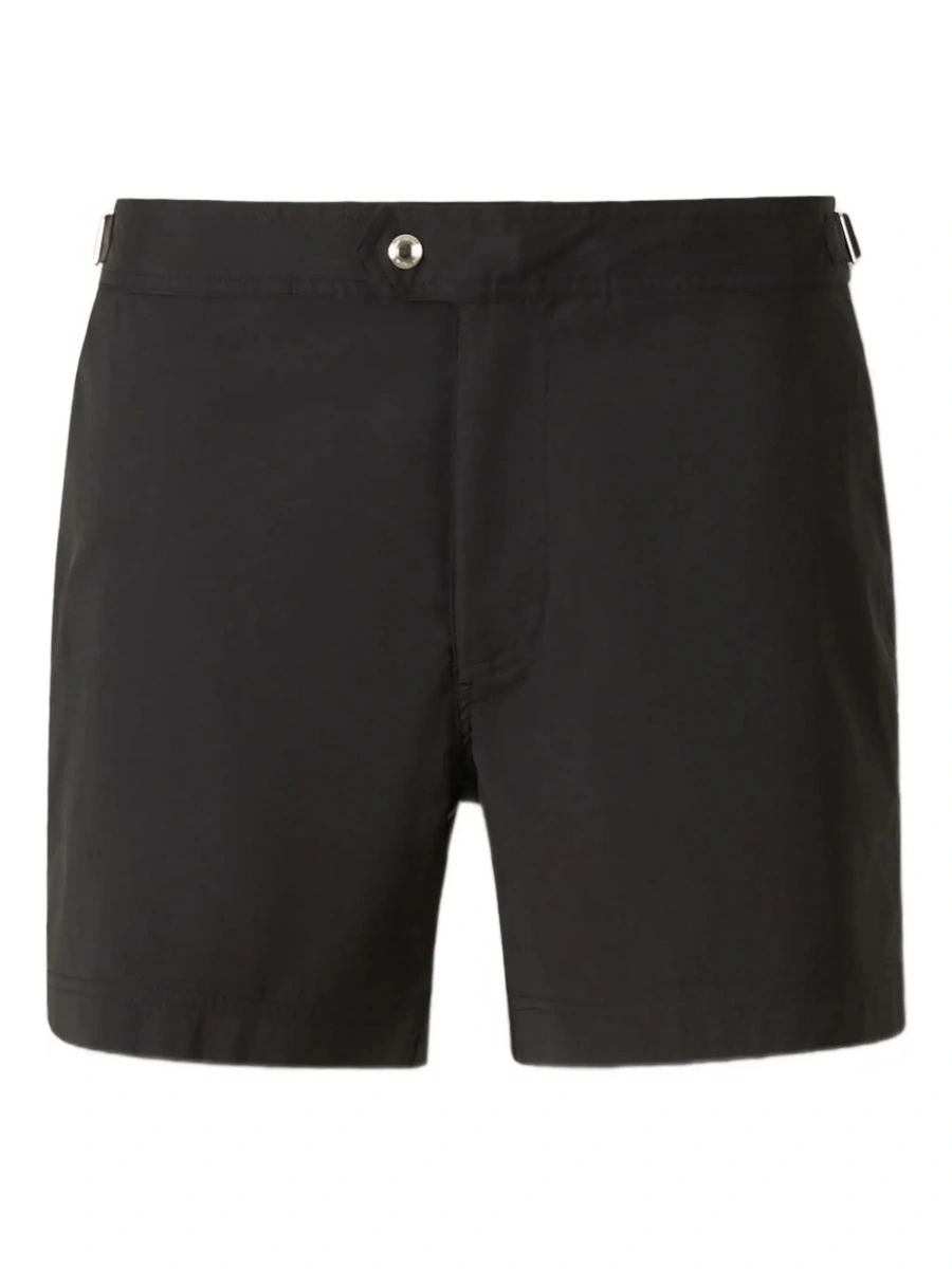 Sorturi Black Swim Shorts with Side Buckled Strap Details in Tech Fabric Man - Img 8