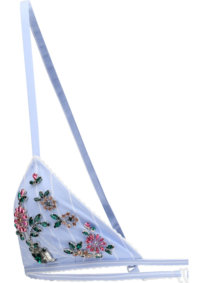 Sutiene Striped poplin embroidered Bra - Img 3