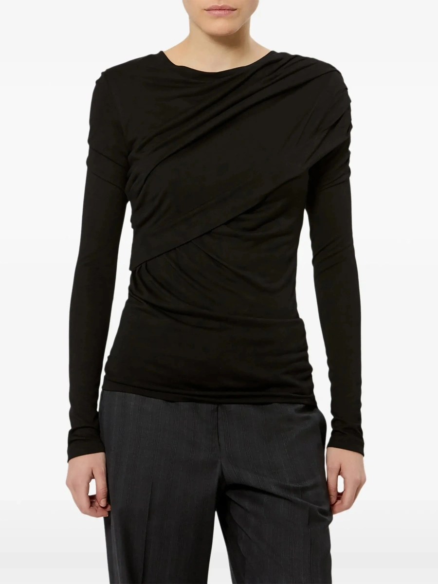 Top Isabel Marant negru din vascoza - Img 5