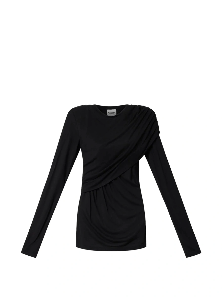 Top Isabel Marant negru din vascoza - Img 8
