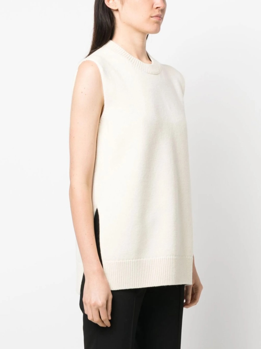 Top tricotat Jil Sander alb - Img 3