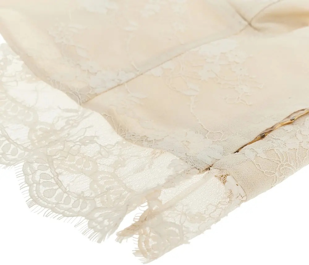 Topuri Bonded linen and lace top - Img 2