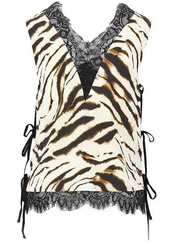 Topuri Satin top with zebra-striped print - Img 2
