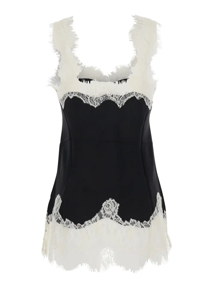 Topuri Top 'Megan Bias Camie' Black with Thin Straps and V-Neck in Silk Women - Img 2
