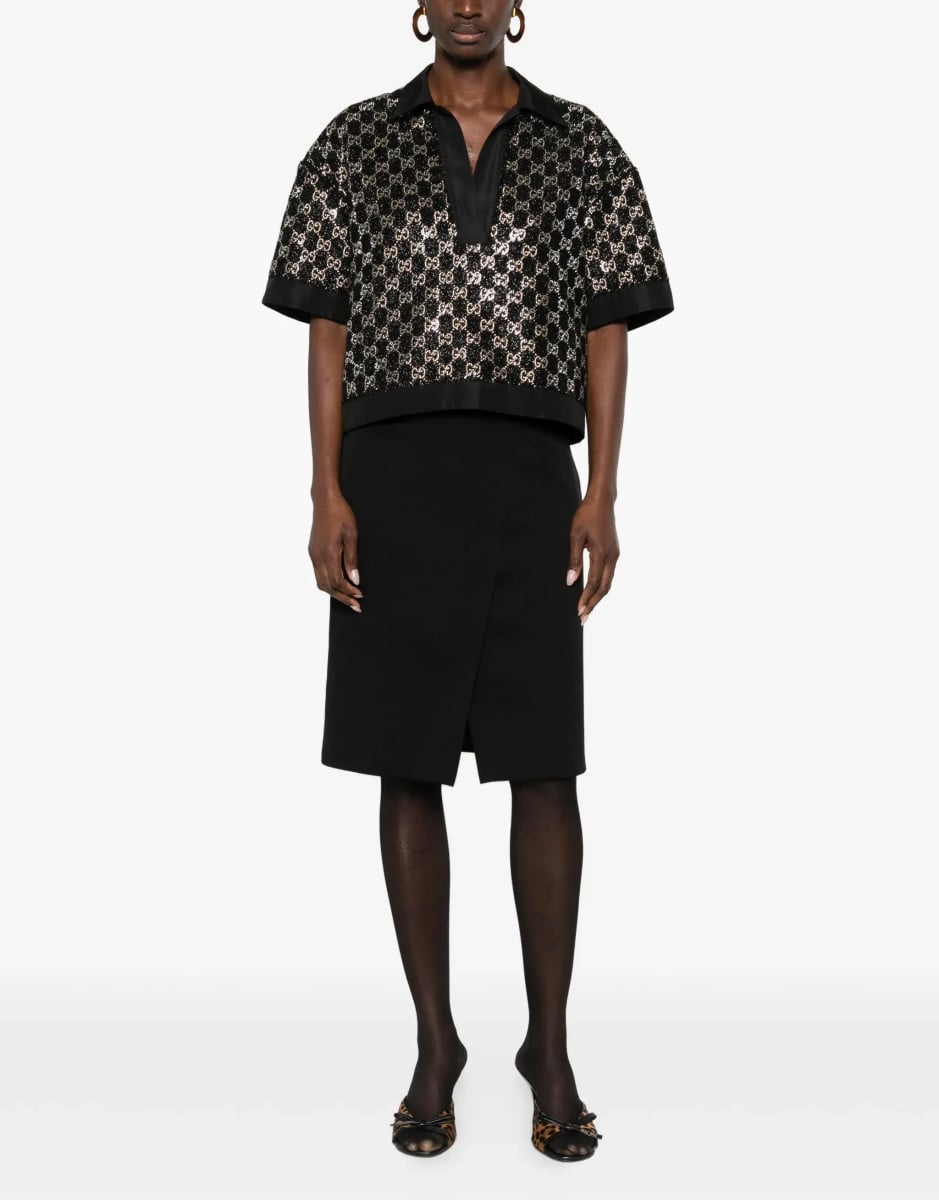 Topuri Wool lamé tweed Top - Img 4
