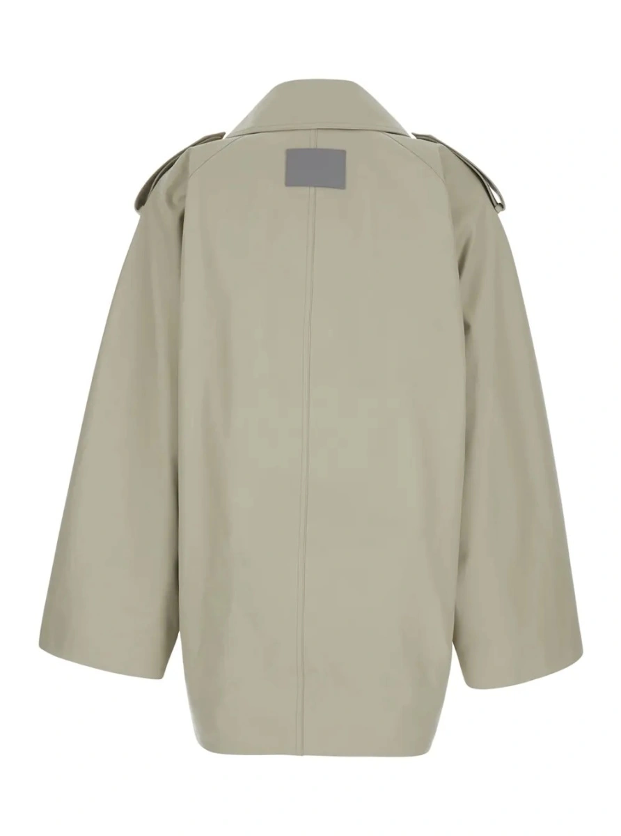 Trenci Balenciaga bej din bumbac - Img 2