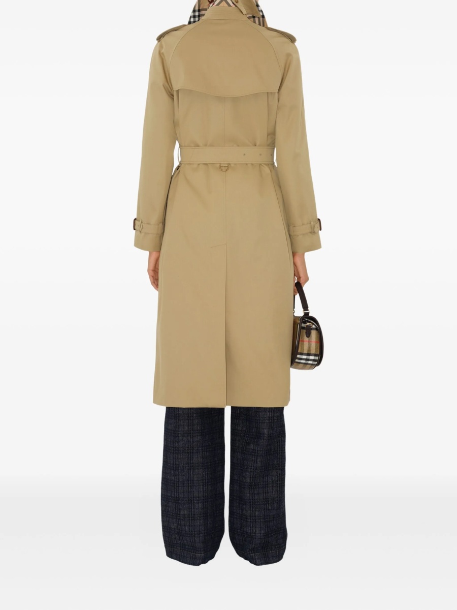 Trenci Burberry maro din bumbac si piele - Img 4