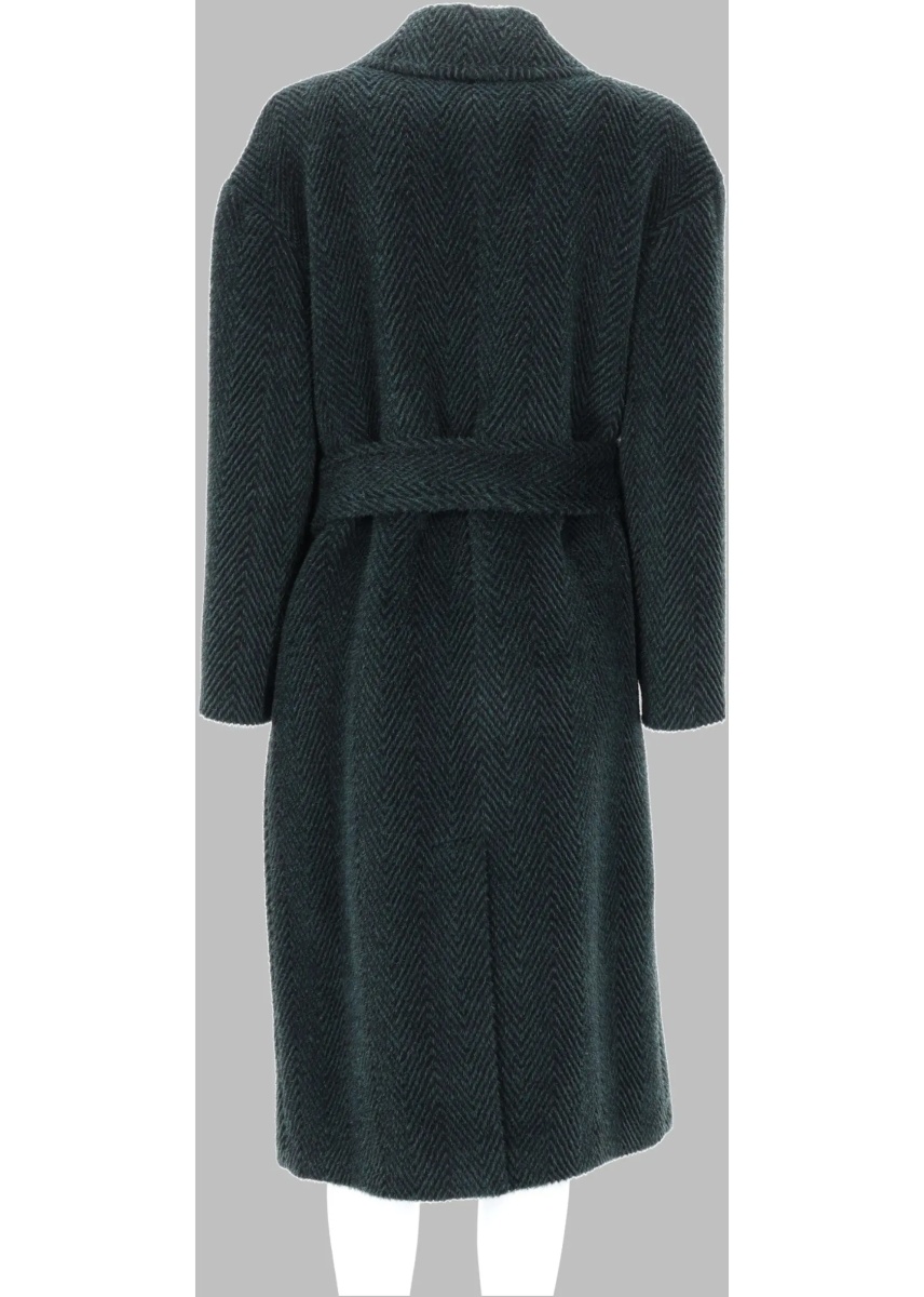 Trenciuri Paltò Cappotto In Alpaca E Lana Con Cintura - Img 2