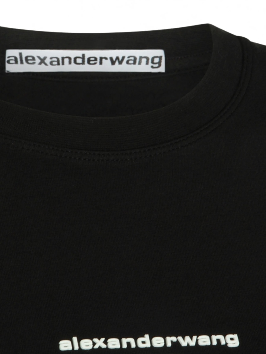 Tricou Alexander Wang negru din bumbac si spandex/elastan - Img 3