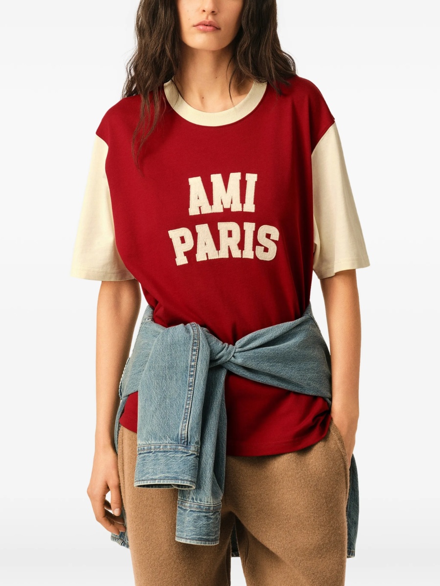 Tricou AMI Paris ami de coeur rosu din bumbac - Img 4