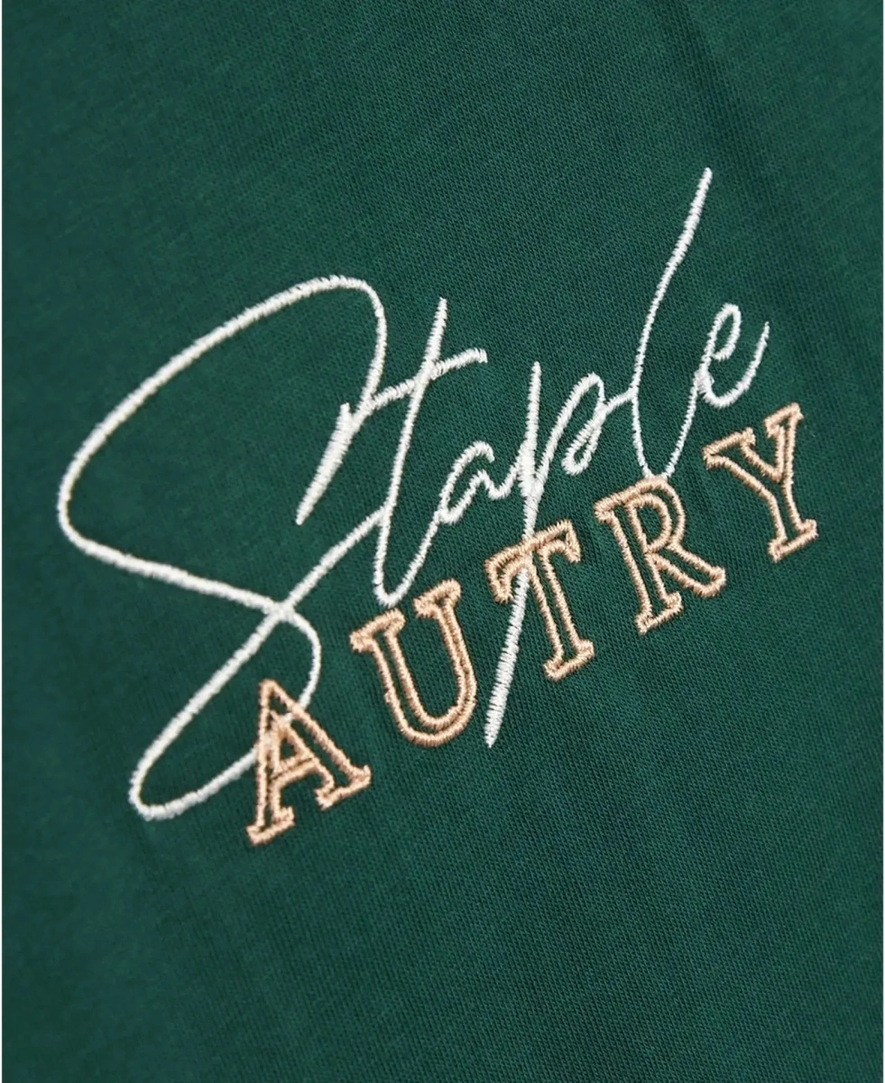 Tricou AUTRY verde din bumbac - Img 3