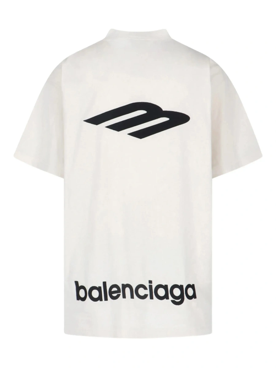 Tricou Balenciaga alb din bumbac - Img 4
