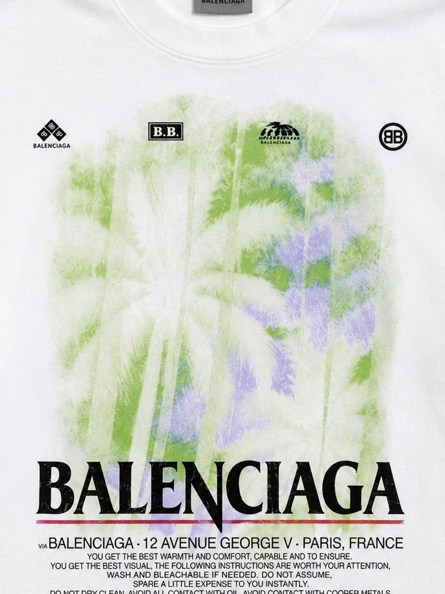 Tricou Balenciaga alb - Img 3