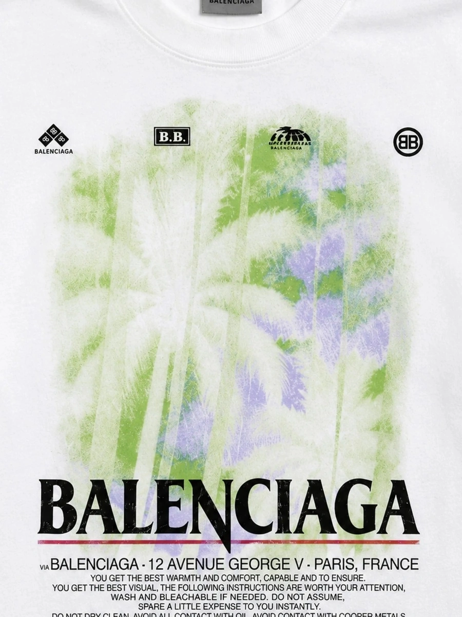 Tricou Balenciaga alb - Img 3