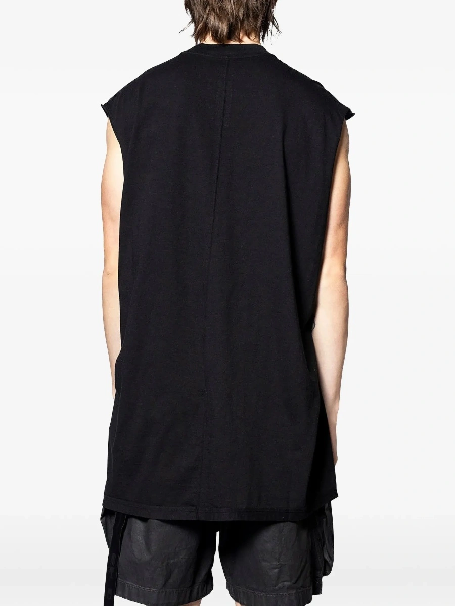 Tricou Black Crew Neck T-shirt with Raised Collar in Tech Fabric for Men - Img 6