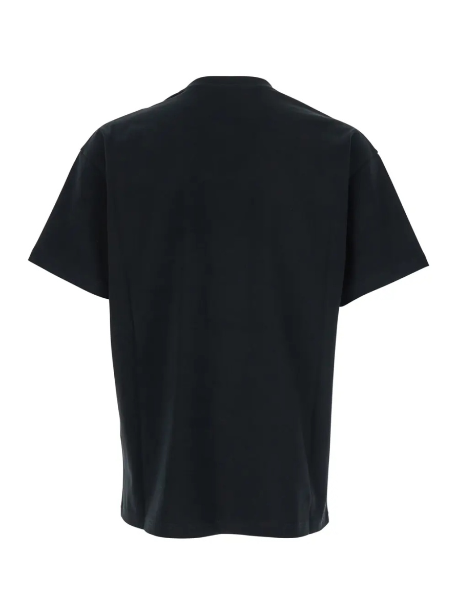 Tricou Black T-Shirt "T-Shirt with Maxi Logo on the Front in Cotton" Men - Img 2
