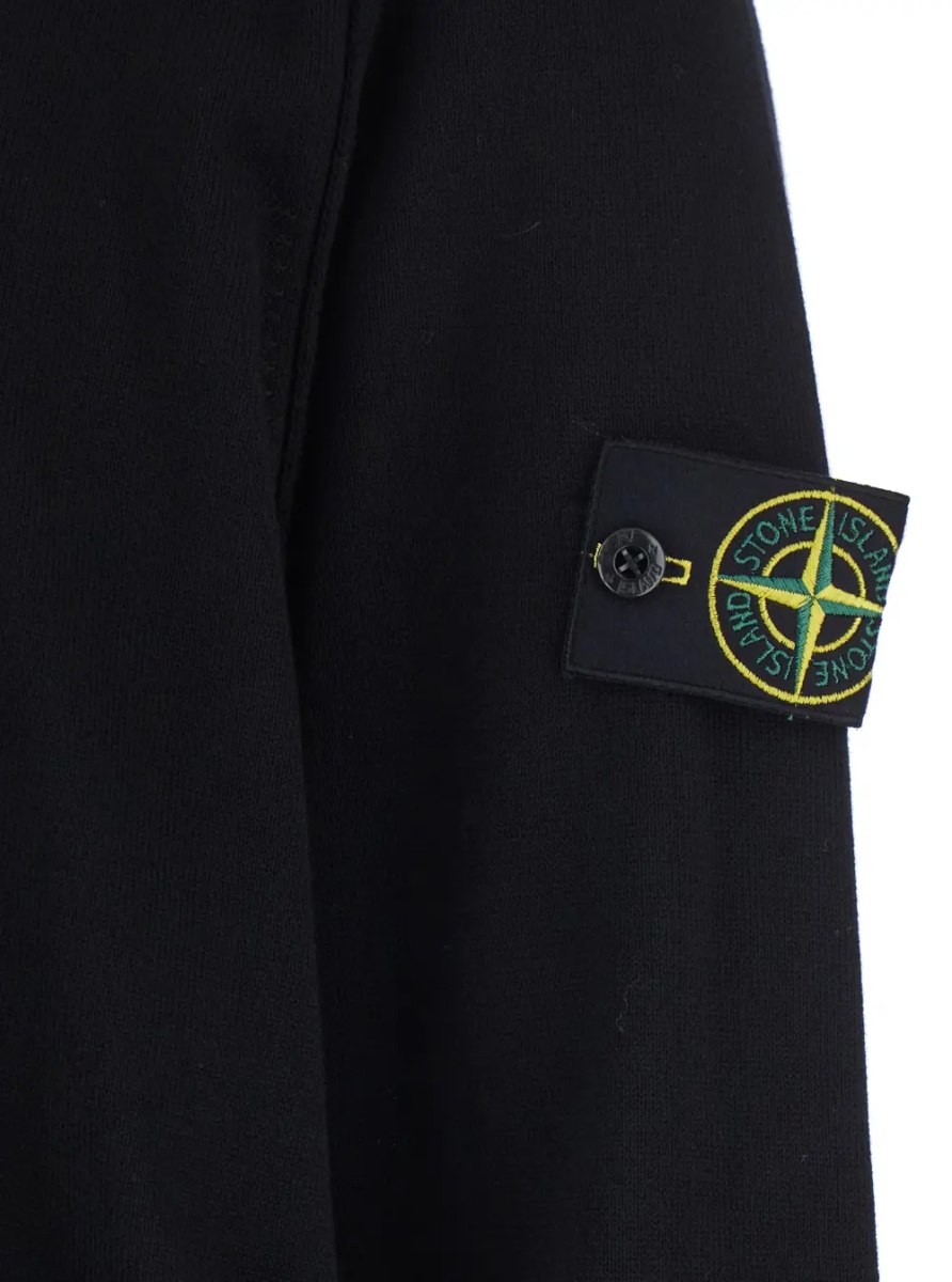 Tricou Black T-Shirt with Long Sleeves and Logo Patch on the Sleeve In cotton for Men - Img 3