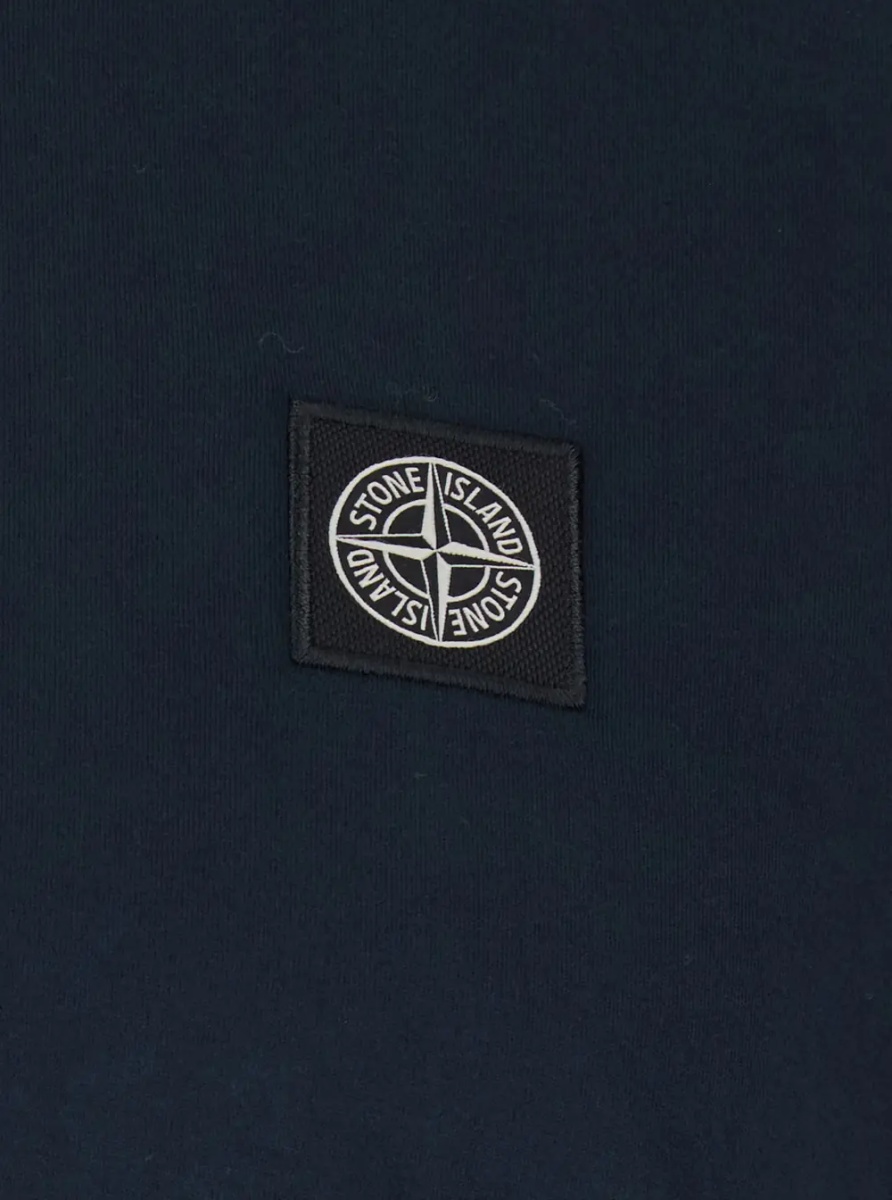 Tricou Blue T-Shirt with Logo Patch on the Front in Cotton for Men - Img 3