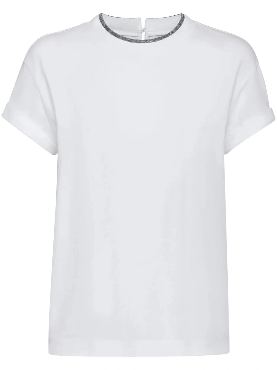 Tricou Brunello Cucinelli alb din bumbac - Img 8