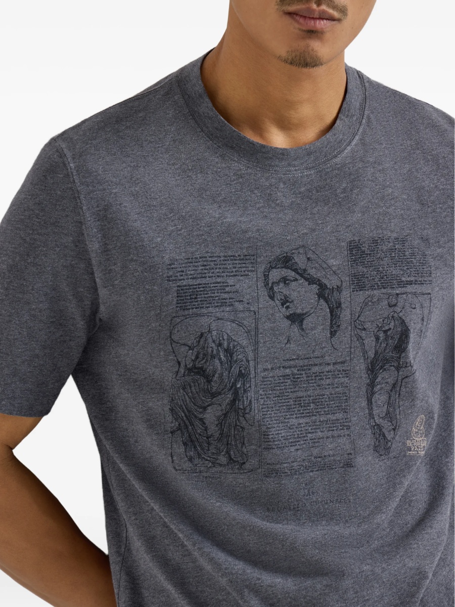 Tricou Brunello Cucinelli gri - Img 5