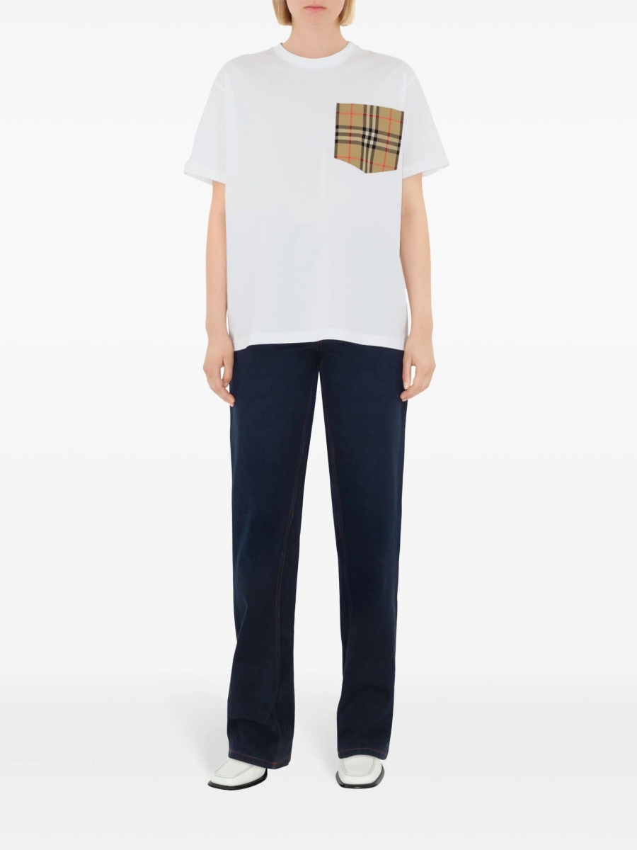 Tricou Burberry vintage check alb - Img 2