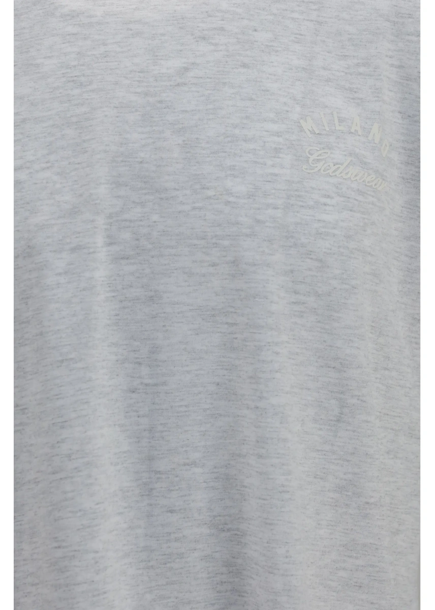 Tricou Cotton crewneck T-shirt with back logo - Img 3