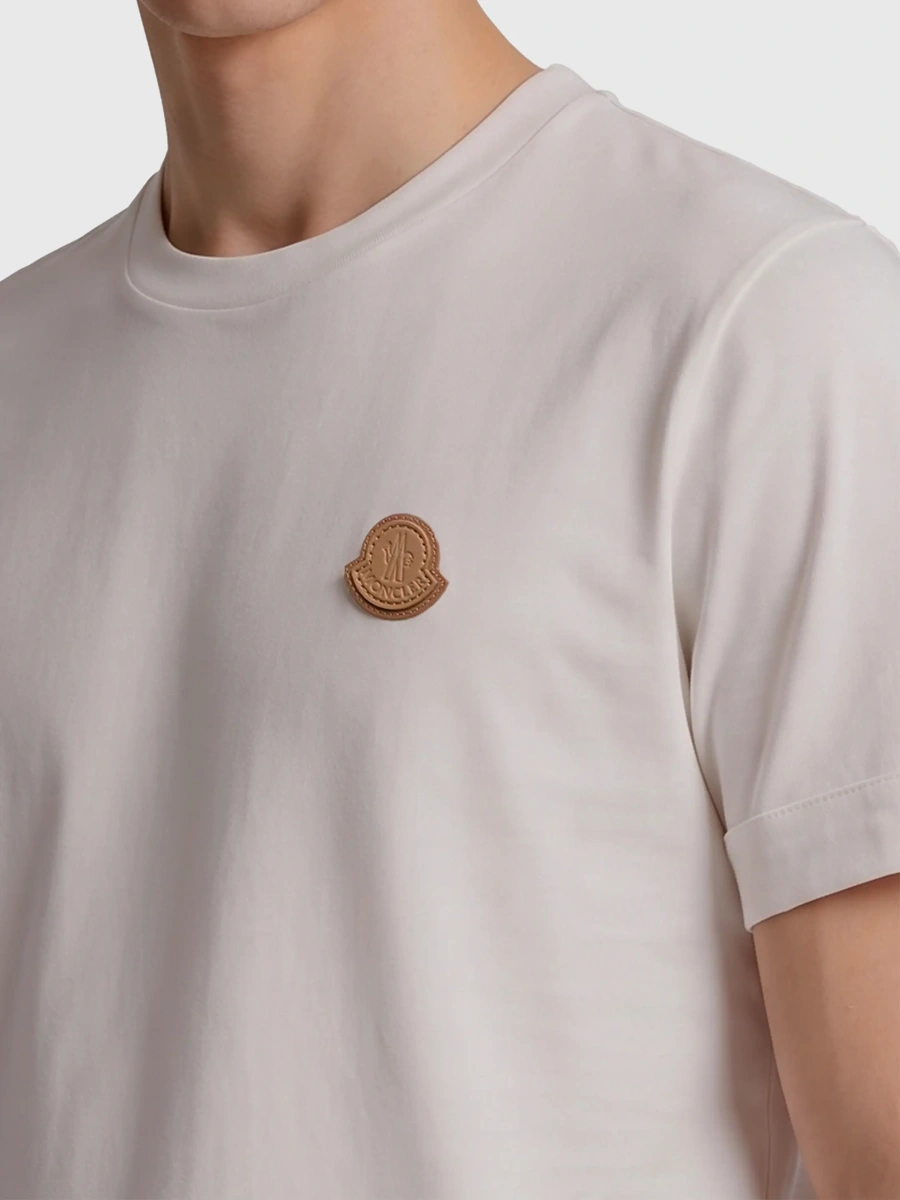 Tricou Cotton T-Shirt With Leather Logo - Img 3