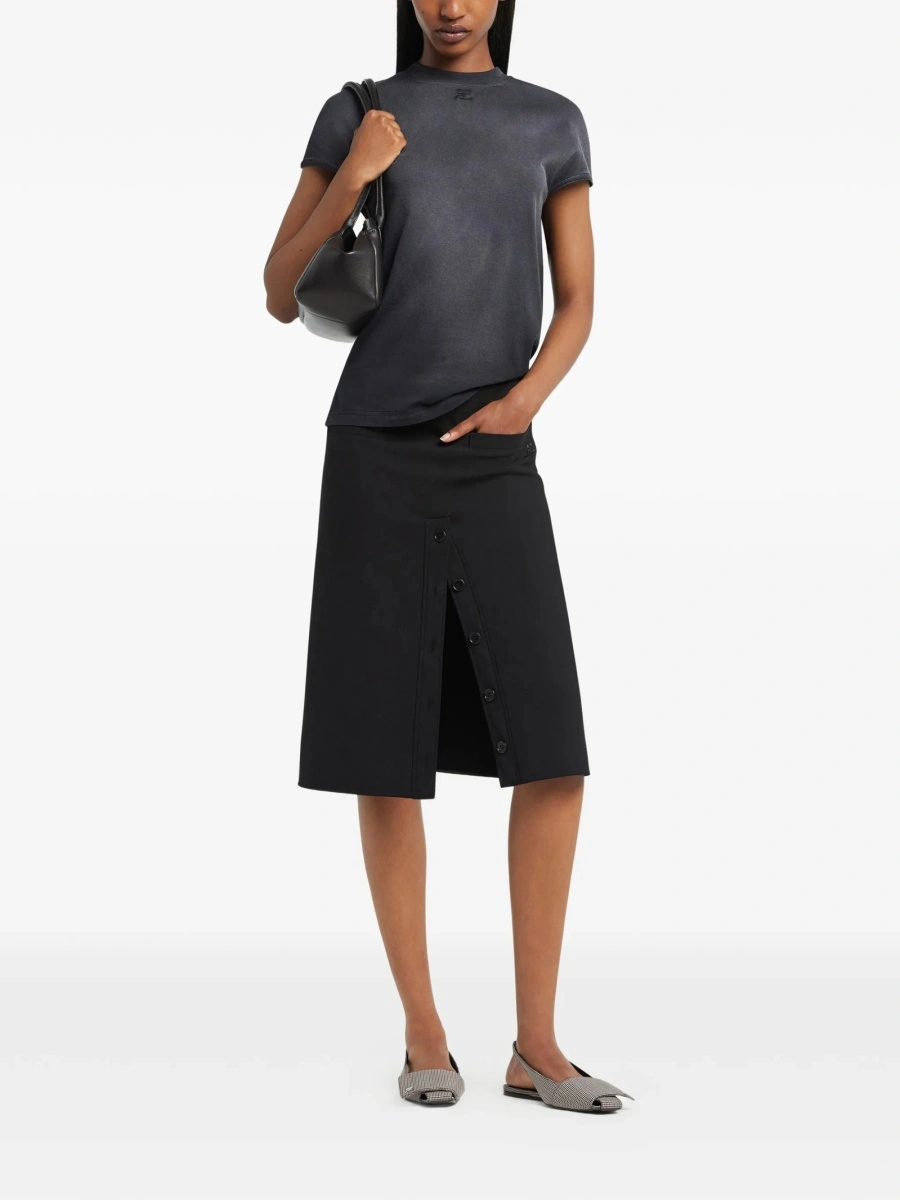 Tricou COURRÈGES gri din bumbac - Img 2