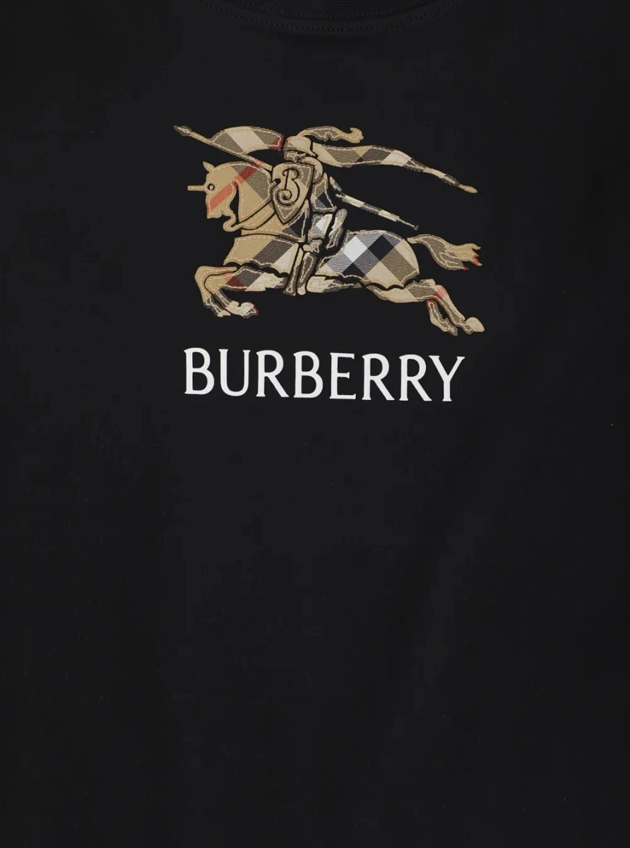 Tricou Crew Neck T-Shirt with Logo Lettering and EKD Embroidery on the Front in Black Cotton Boy - Img 3