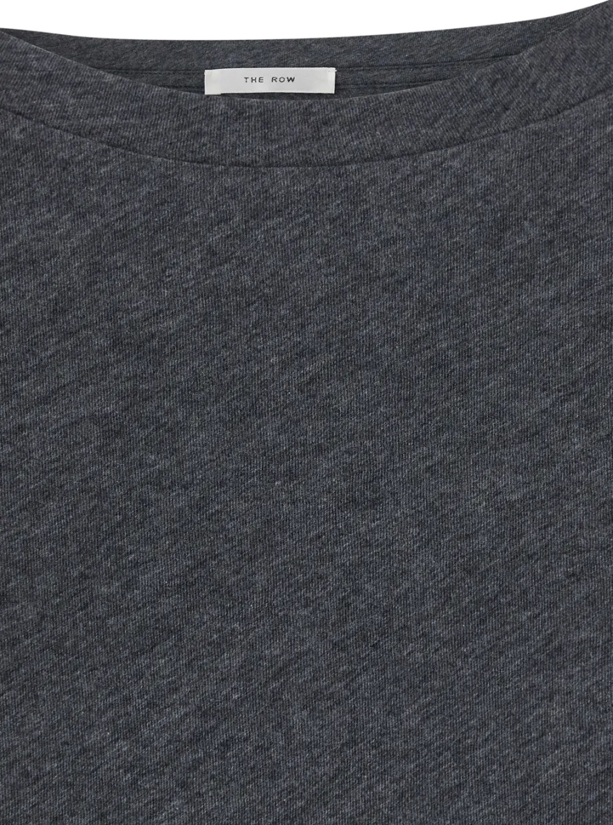 Tricou 'DERA' Grey T-shirt with wide round neckline in cotton for women - Img 3