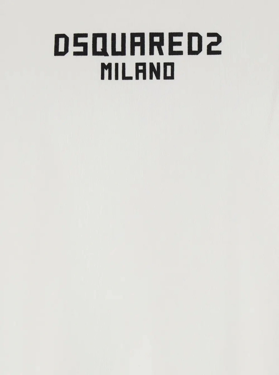 Tricou DSQUARED2 alb din bumbac - Img 3