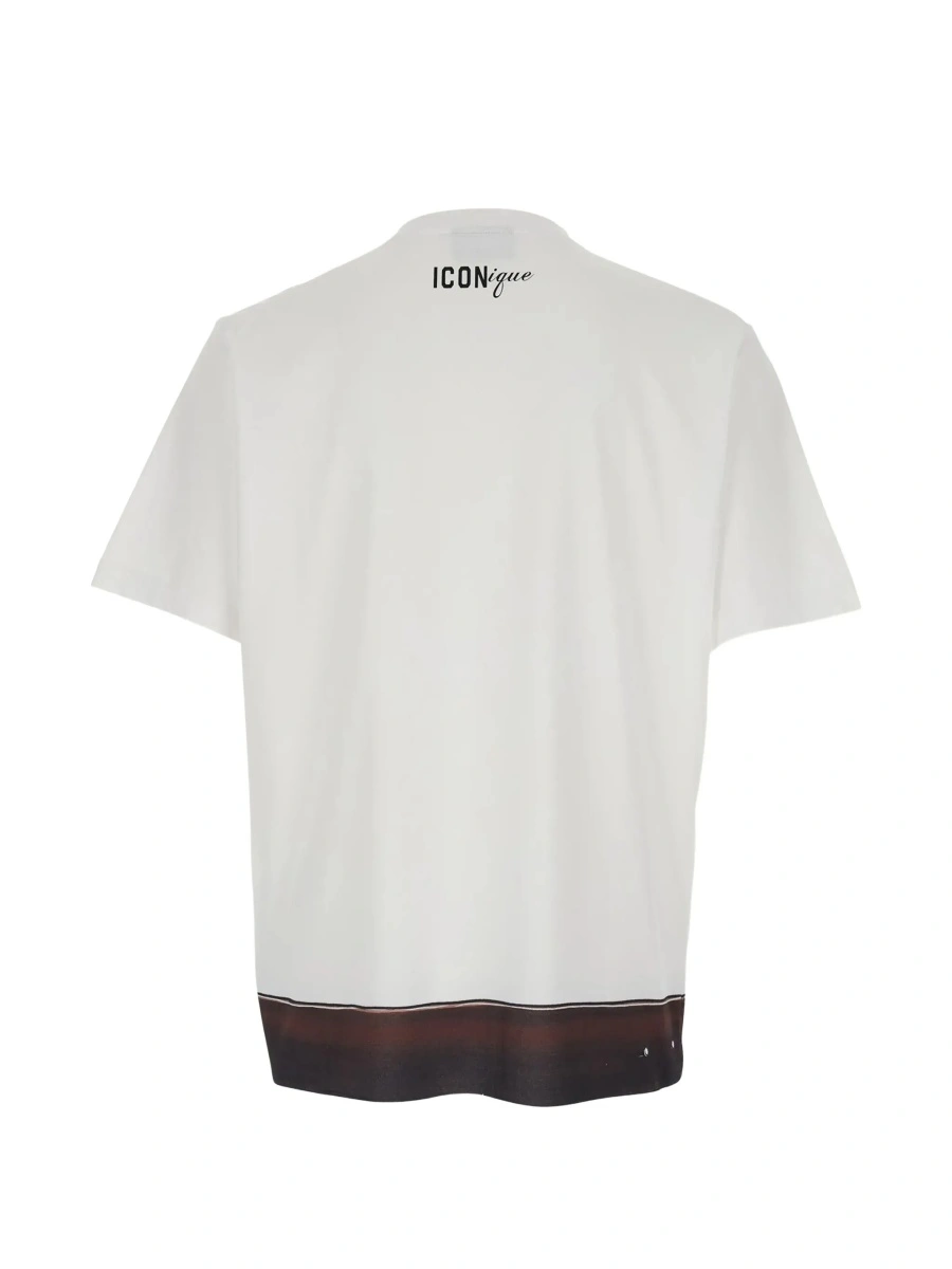 Tricou DSQUARED2 alb din bumbac - Img 4