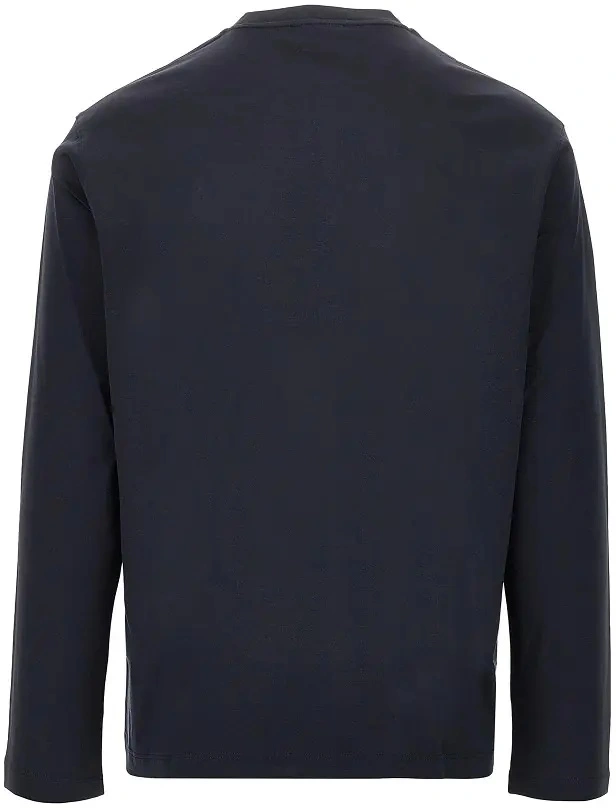 Tricou Emporio Armani albastru din lyocell si bumbac - Img 3