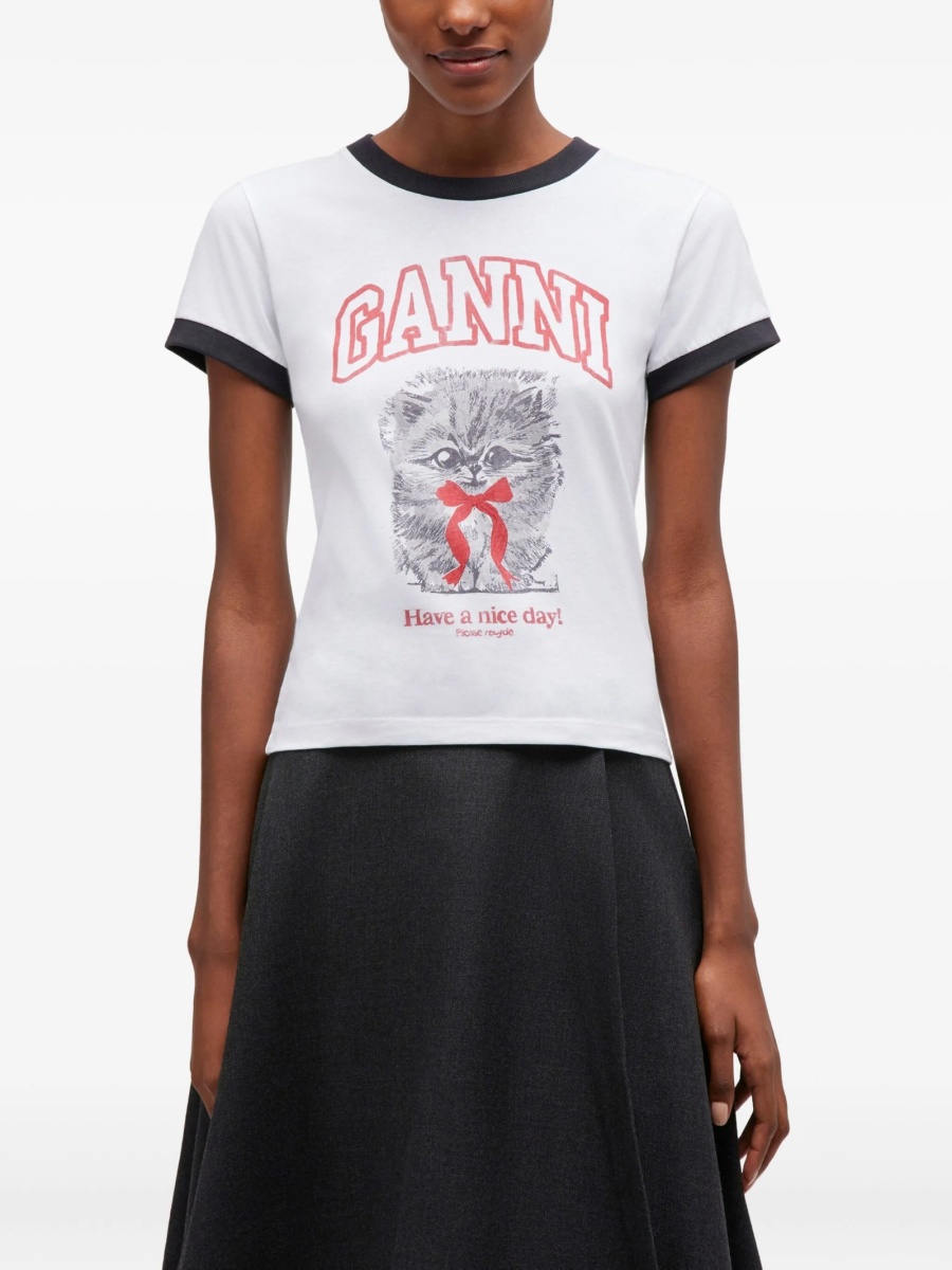Tricou Ganni alb - Img 3