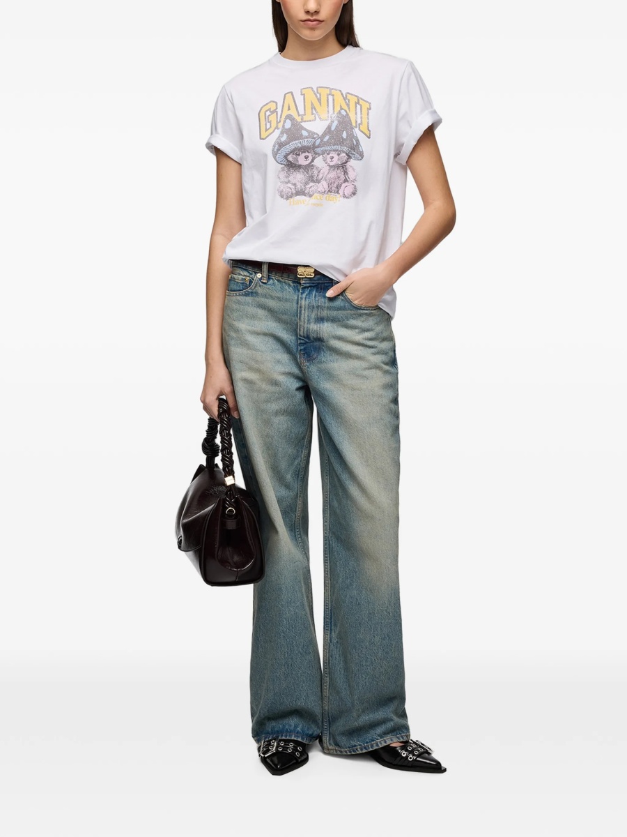 Tricou Ganni alb - Img 2