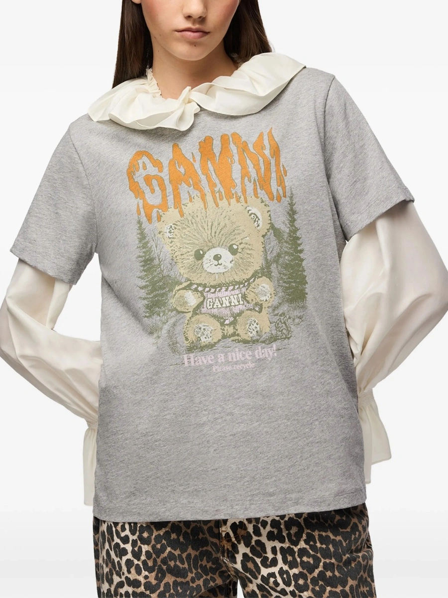 Tricou Ganni gri - Img 3